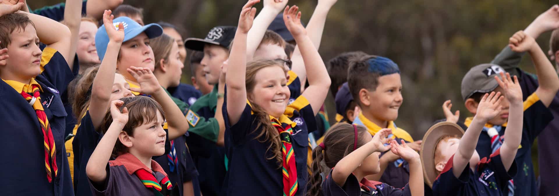 Young people celebrating in Scouts NSW